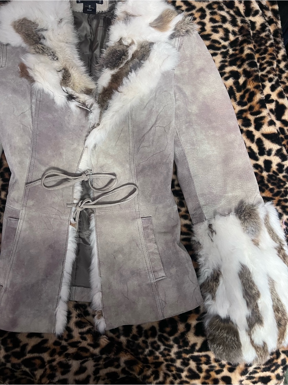 Y2k Bebe Suede & Rabbit Fur Jacket - Picture 2 of 6